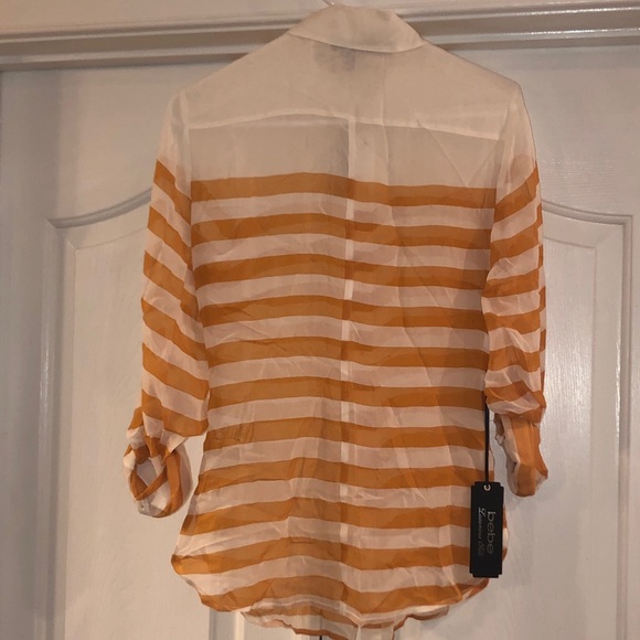 NWT 100% silk BEBE button down blouse - size XS - Picture 5 of 7